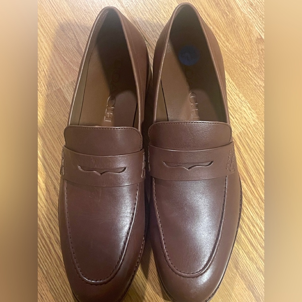 Classic Brown Leather Penny Loafers - Men by COACH